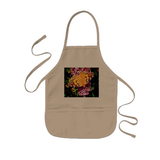 オレンジバタフライ 子供用エプロン (正面)