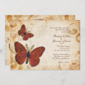 オレンジバターブライズヴィンテージウエディング招待状 招待状 (正面/裏面)