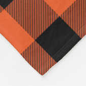 オレンジバッファローカントリーランバージャックプレイド フリースブランケット (角)