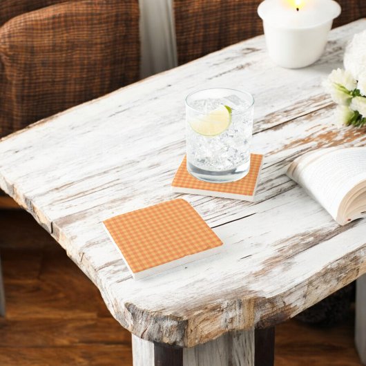 オレンジバッファロープレイドホリデー ストーンコースター