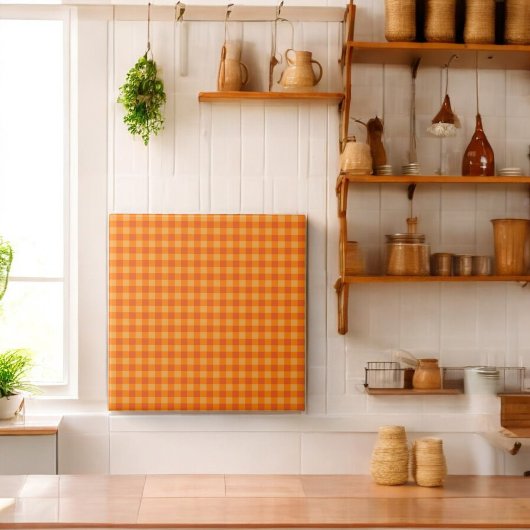 オレンジバッファロープレイドホリデー タイル