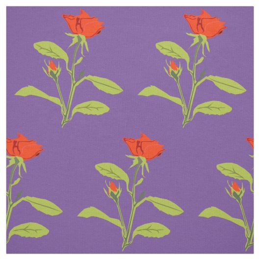 オレンジバラとバ離れド ファブリック (見本)