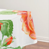 オレンジバラと白クラシックプリント テーブルクロス (インサイチュ)