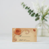 オレンジバラの秋の結婚式座席表 プレイスカード (スタンド正面)