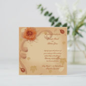 オレンジバラの秋の結婚式招待状 招待状 (スタンド正面)