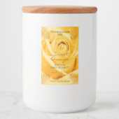 オレンジバラの花の製品ラベルと手のひら葉の製品 フードラベル (正面)