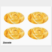 オレンジバラの花の製品ラベルと手のひら葉の製品 楕円形シール (シート)