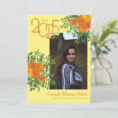 オレンジバライエローフォト卒業発表 招待状 (スタンド正面)