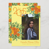 オレンジバライエローフォト卒業発表 招待状 (正面/裏面)