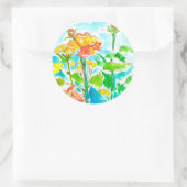 オレンジバライエローワイルドフラワー ラウンドシール (バッグ)