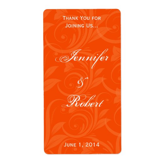 オレンジバラグラフィックワインラベル ラベル (正面)