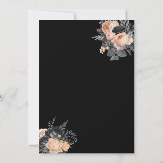 オレンジバラストリングライツブラック70誕生日 招待状 (裏面)