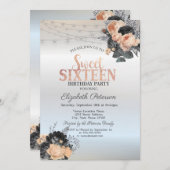 オレンジバラストリングライトシルバースウィート16 招待状 (正面/裏面)