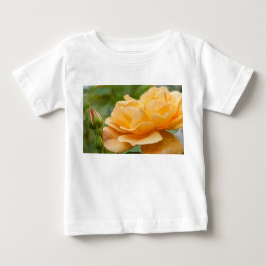オレンジバラパインターリー ベビーTシャツ (正面)