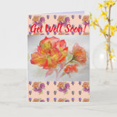 オレンジバラフラワーフローラが早くアートカードを取得 カード (黄色い花)