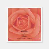 オレンジバラフローラアートフカラフル結婚ァーズ スタンダードカクテルナプキン (正面)