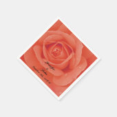 オレンジバラフローラアートフカラフル結婚ァーズ スタンダードカクテルナプキン (角)