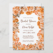 オレンジバラフローラブライダルシャワー 招待状 (正面)