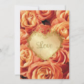 オレンジバラフローラブライダルシャワー 招待状 (裏面)