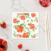 オレンジバラフローラプリント スタンダードカクテルナプキン (インサイチュ)