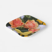 オレンジバラフローラ、イエローバタフライ紙プレート ペーパープレート (傾斜あり)