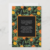 オレンジバラブラック写真卒業発表 招待状 (裏面)