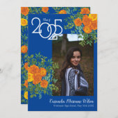 オレンジバラブルーフォト卒業発表 招待状 (正面/裏面)