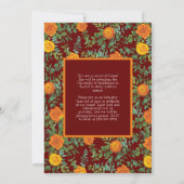 オレンジバラマルーン写真卒業発表 招待状 (裏面)