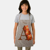 オレンジバラモノグラムイニシャルAあなたの名前エプロン エプロン (インサイチュ)