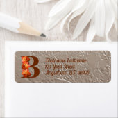 オレンジバラモノグラムイニシャルBあなたのアドレス ラベル (インサイチュ)