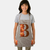 オレンジバラモノグラムイニシャルBあなたの名前 エプロン (インサイチュ)