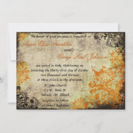 オレンジバラヴィンテージウェディング招待状。 招待状