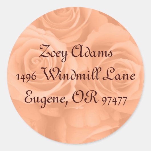 オレンジバラ住所 シール (正面)