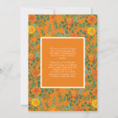 オレンジバラ写真卒業発表 招待状 (裏面)