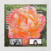 オレンジバラ写真名記念サービス プログラム (裏面)