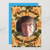 オレンジバラ愛の思い出フォトメモリアル 招待状 (正面/裏面)