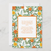 オレンジバラ白写真卒業発表 招待状 (裏面)