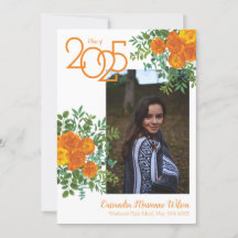 オレンジバラ白写真卒業発表