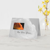 オレンジバラ私たちの記念日 カード (黄色い花)