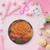 オレンジバラ紙プレート ペーパープレート (パーティー)