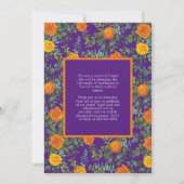 オレンジバラ紫の写真卒業発表 招待状 (裏面)