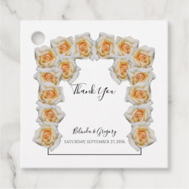 オレンジバラ結婚ズのギフトメッセージカード フェイバータグ