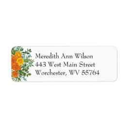 オレンジバラ結婚ズ美エレガントしい ラベル