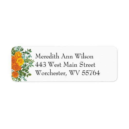 オレンジバラ結婚ズ美エレガントしい ラベル (正面)