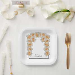 オレンジバラ結婚ズ ペーパープレート