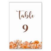 オレンジバラ結婚フローラのテーブル番号 テーブルナンバー (裏面)