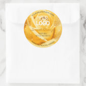 オレンジバラ花製品ラベルパーム葉のロゴ ラウンドシール (バッグ)