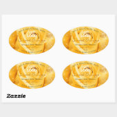 オレンジバラ花製品ラベルパーム葉のロゴ 楕円形シール (シート)