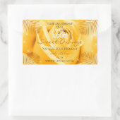 オレンジバラ花製品ラベルパーム葉のロゴ 長方形シール (バッグ)