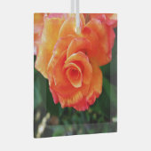 オレンジバラ花 ガラスオーナメント (正面右)